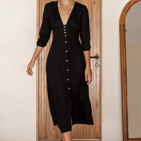Bali Elf whisper light button up midi dress - Picture 2 of 5